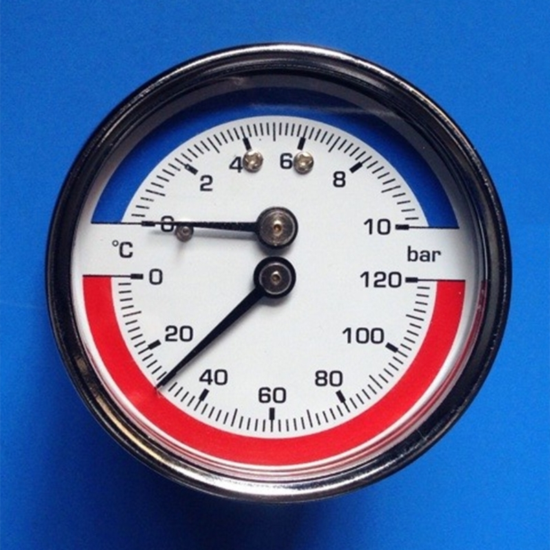High Accuracy Temperature Pressure Gauge Thermo-manometer Boiler Floor Heating