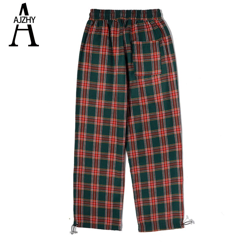 Mannen Plaid Casual Harembroek Katoen Koreaanse Man Losse Enkellange Broek Harajuku Streetwear Mannelijke Kleding joggers