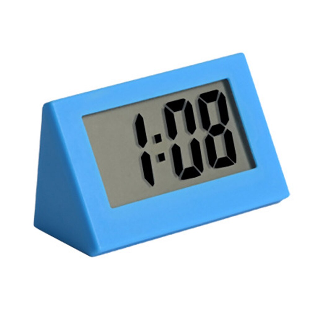 Mini LCD Digital Table Dashboard Desk Electronic Clock For Desktop Home Office Silent Desk Time Display Clock: Blue