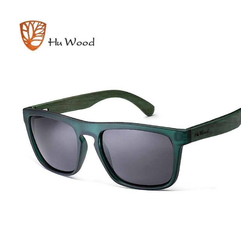 HU WOOD Sunglasses for Men Zebra Wood Polarized Sun glasses Rectangle Lenses Driving UV400 Protection Eyewear Wooden GR8002: GRAY