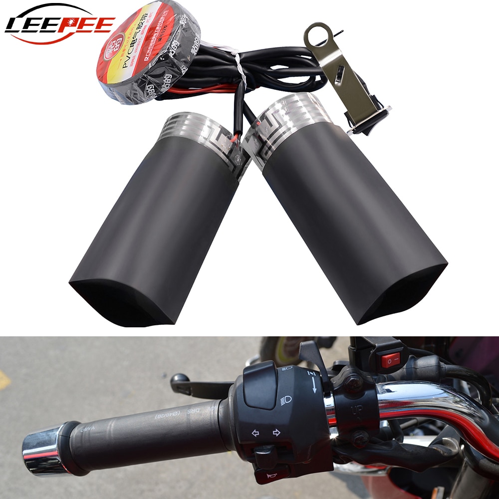 Leepee Motorfiets Elektrische Verwarming Stuur Kit Handvat Set, Verwarmde Grip Pads + Hittebestendige Tape + Hittebestendige Covers