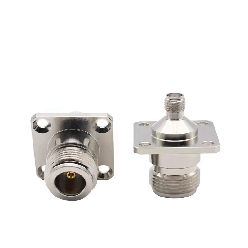 Conector de brida de 4 orificios, arandela tórica hembra a hembra SMA, 1 piezas, L16, rápida, latón y cobre