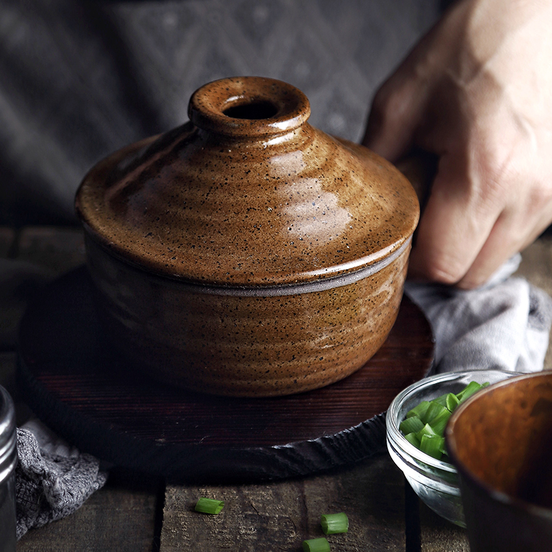 Samll Alleen Japanse Braadpan Stoofpot Gekookte Pot Snelle Grof Aardewerk Soep Rijst Pot Met Deksel Hoge Temperatuur Gezondheid Mini pot