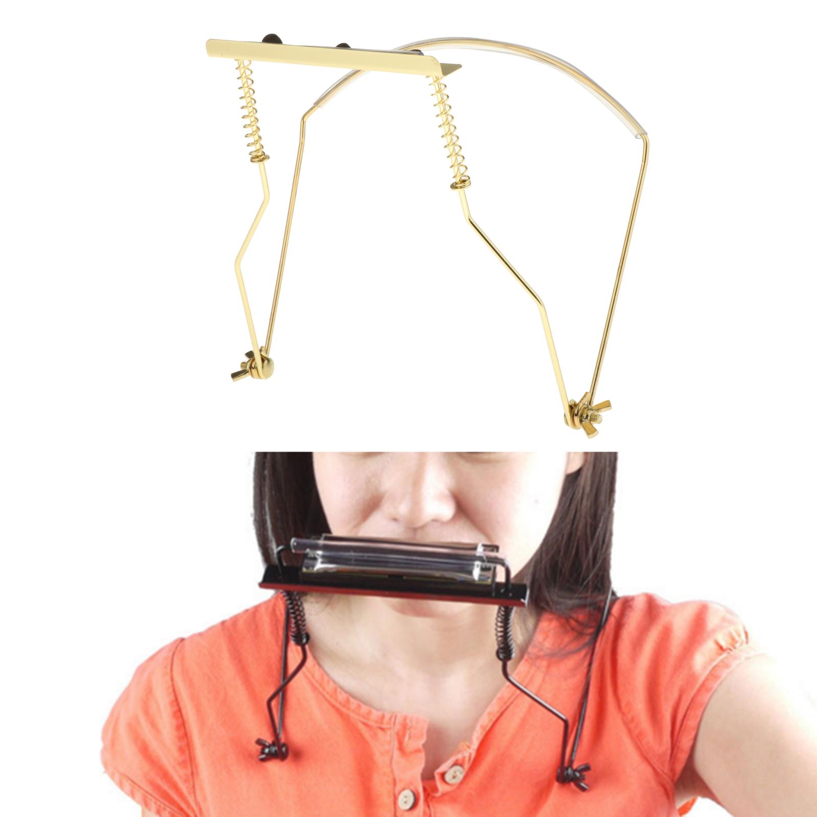 Porta armónica con 10 agujeros y 24 agujeros, porta armónica, manos libres, con almohadillas de fieltro antiarañazos para proteger la armónica