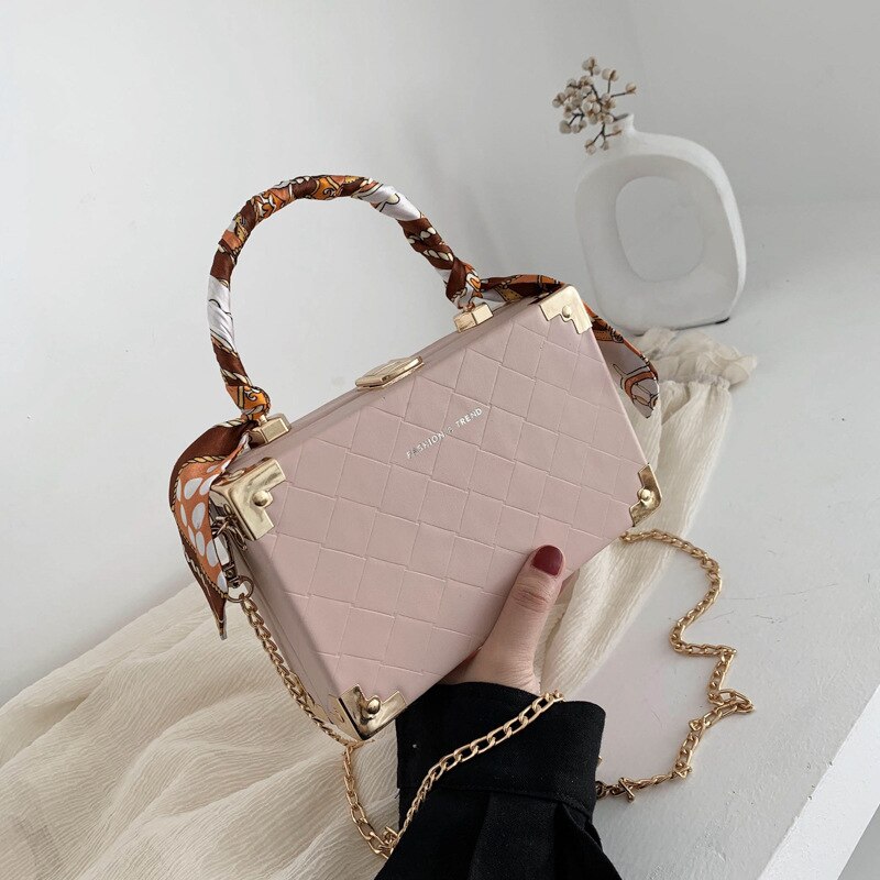 Shoulder xie kua bao Minimalist Square Box Package High-Grade Western Style Handbags