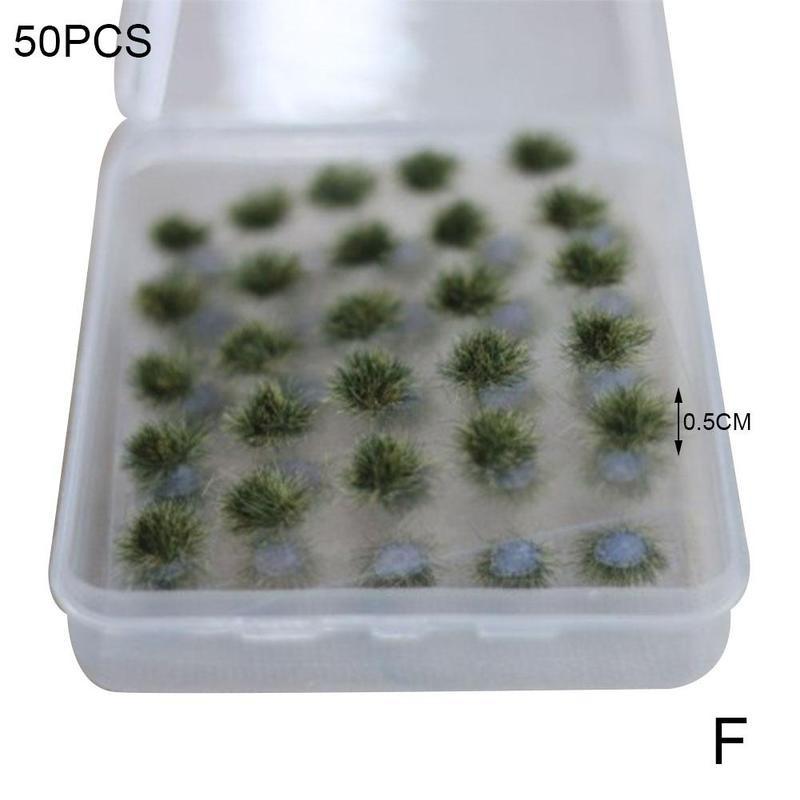 50 Pieces In A Box Diy Miniature Landscape Material Color Table Material For Train Sand With Scene Construction Bushes Six G6r2: F