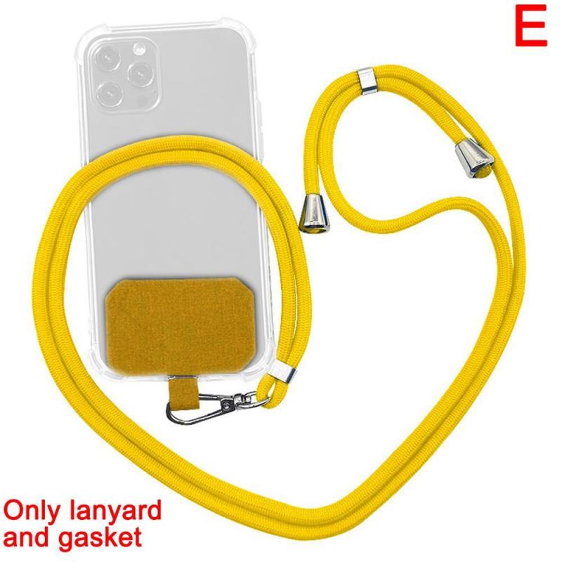 Universal Phone Lanyard Adjustable Mobile Phone Strap Patch Security Tether Phone Lanyard Anti-lost Anti-fall Neck Strap Lanyard: yellow