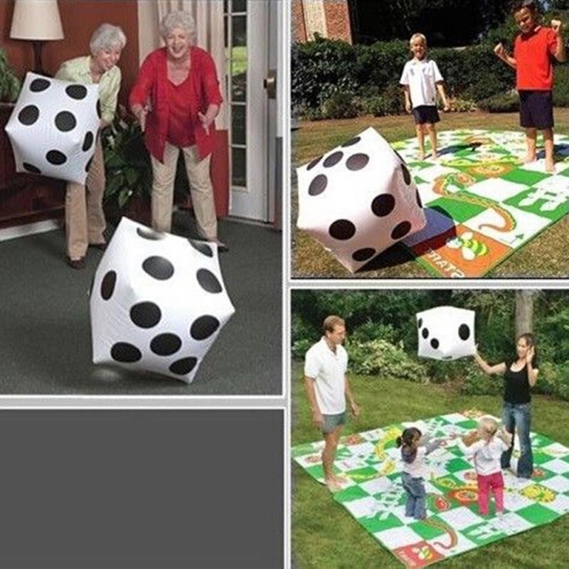 30cm Inflatable Dice Multi Color Cube Big Dice Toy Stage Prop Group Game Tool Casino Poker Party Decorations Pool Beach Toys