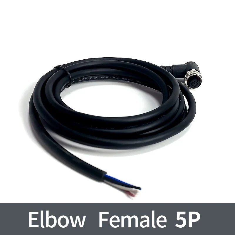 2 meter M12 sensor connector waterdichte kabel plug Mannelijke & Vrouwelijke 4 5 8 12Pin PVC Geïntegreerde spuitgieten M12 connectoren: WHITE / Onder 5 Stks