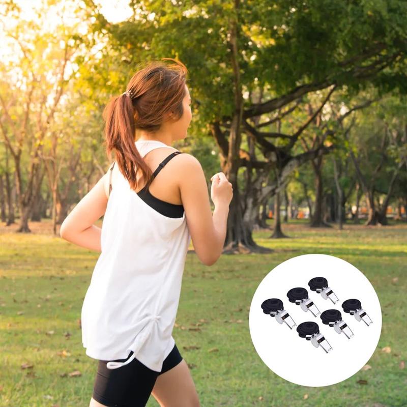 6 stk dommerfløyter i rustfritt stål med lanyard førstehjelpsfløyter for utendørsaktiviteter