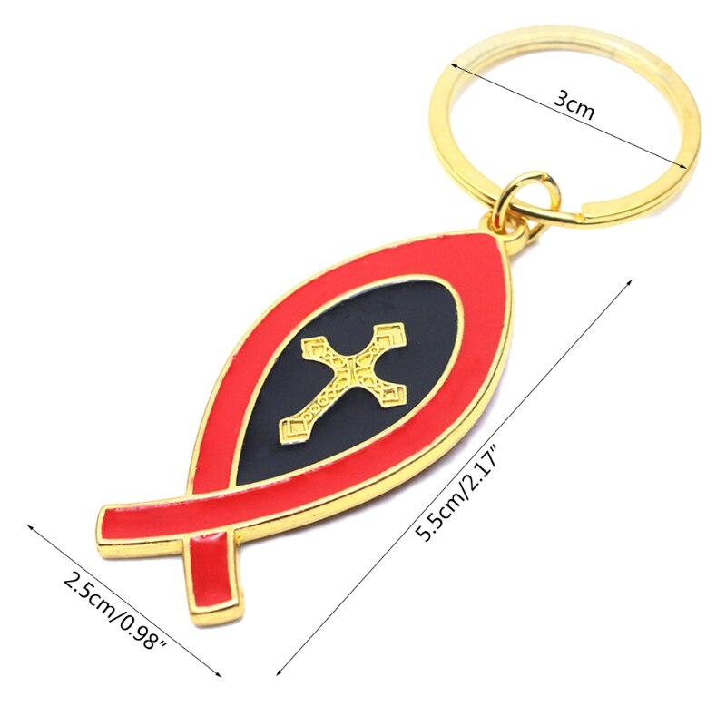 Kreuz Jesus Christus Schlüssel Schnalle Kirche Souvenirs Kurze Israel Fisch bilden Schlüssel Ring D0LD