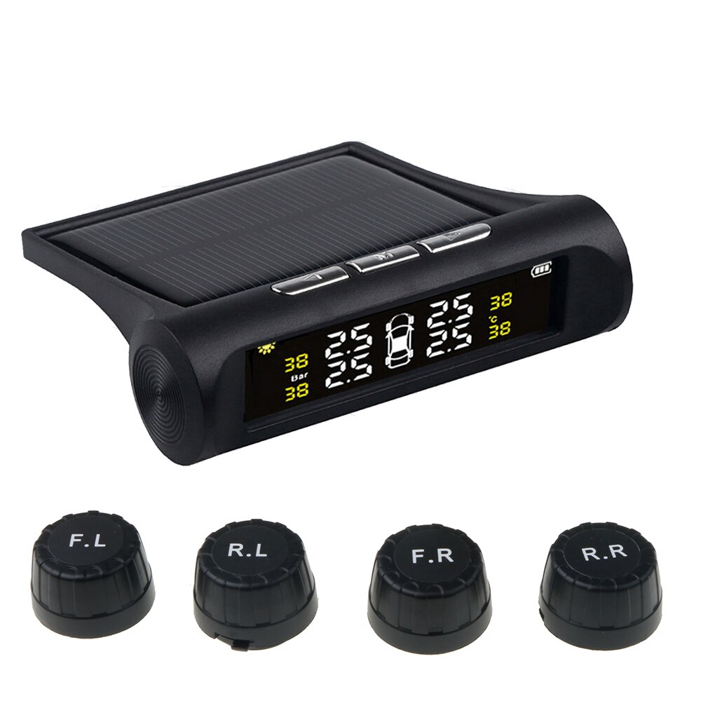 4 alarm function TPMS car tire pressure monitoring system auto wheel air pressure monitor tool sensor car tire pressure tester: Color display