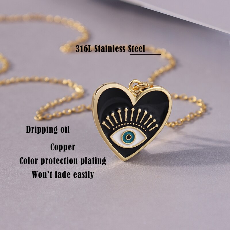 Rvs Turkse Evil Eye Hanger Ketting Ronde Zon Hart Ster Kettingen Vrouwen Sieraden acero inoxidable joyeria mujer