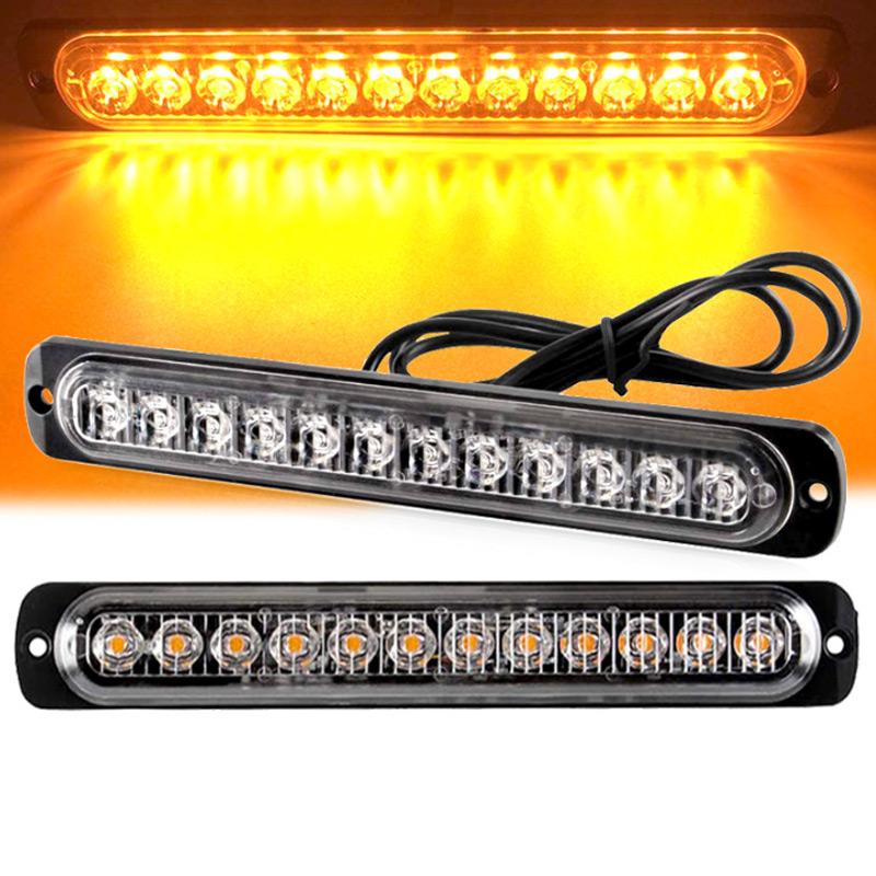 12 LED-Blitzwarnleuchte, weiß, verrotten, blau, LED-Seitenlicht, Rücklicht, 18 Blinkmodi für Auto, LKW, Licht, Polizeilichter, 12 V, 24 V