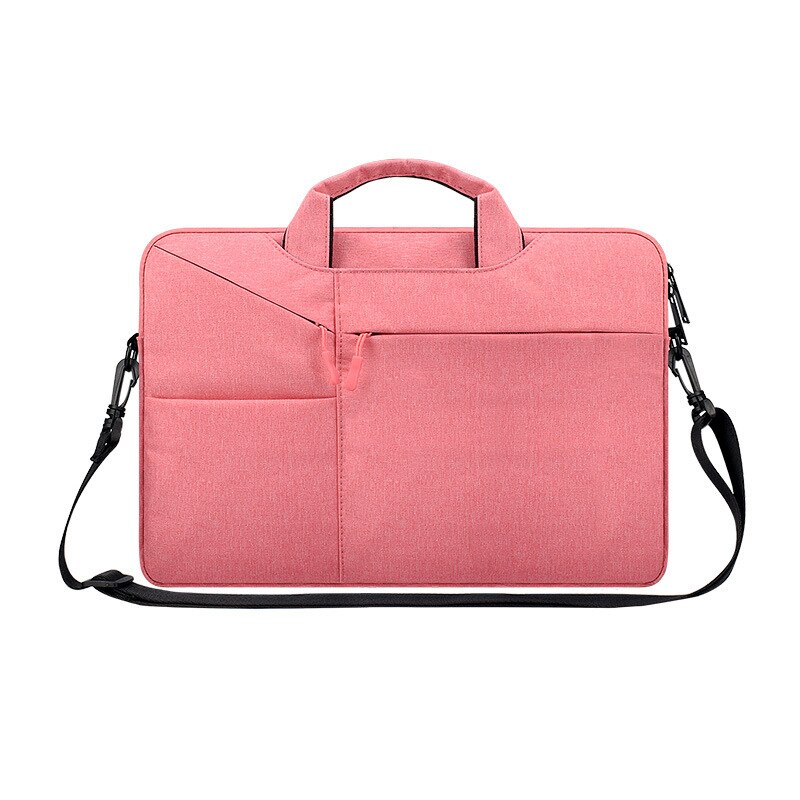 Bolso de hombro para ordenador portátil, bolso bandolera para ordenador portátil de 15,6 pulgadas, bolso con funda para Macbook de 13,3 pulgadas, maletín de viaje para HP, DELL y Xiaomi: Pink / 15.6 inch