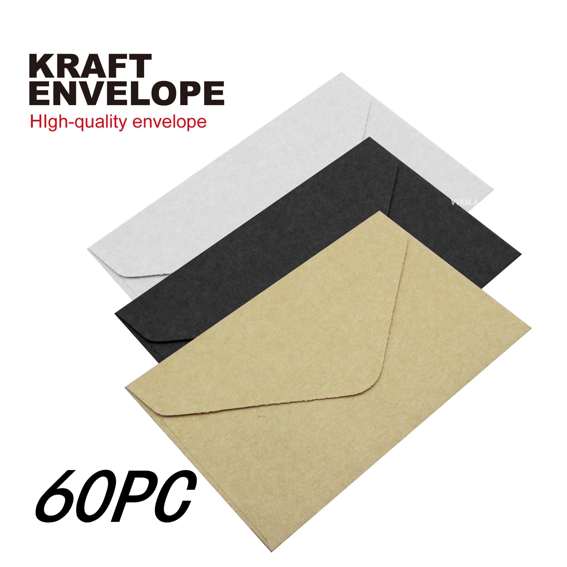 60Pc Klassieke Wit Zwart Kraft Blank Mini Papier Venster Enveloppen Huwelijksuitnodiging Envelop Cadeau Envelop