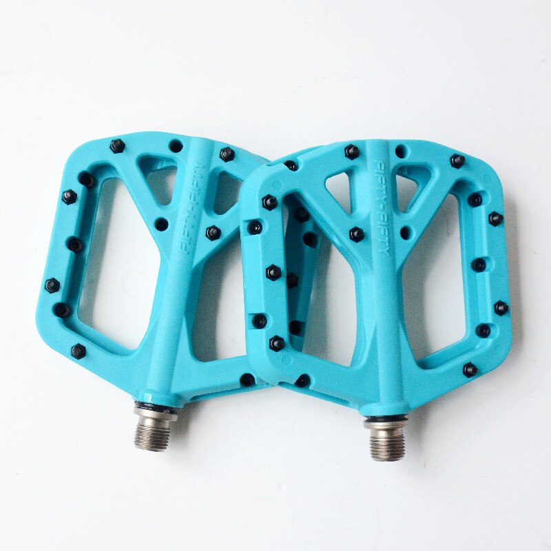 FIFTY-FIFTY Mountain Bike Pedal MTB Bicycle Flat Pedal non-slip nylon ultra light flat pedals: SKY BLUE