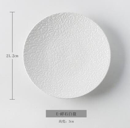 Phnom Penh Geometry Tableware Ceramic Dinner Plate Dish Porcelain Dessert Plate Dinnerware: D