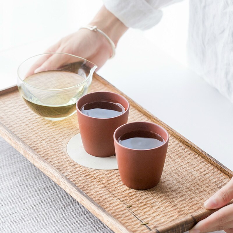 CHANSHOVA-taza de té de cerámica de arcilla púrpura de estilo retro chino, pequeñas tazas de café, juego de té sencillo, 100ml, H549