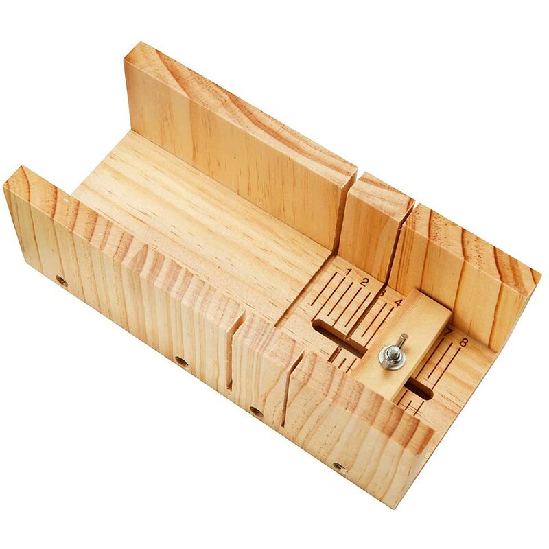 Caja de madera para cortar jabón, corte de línea preciso, Panel frontal ajustable, viene con cortador