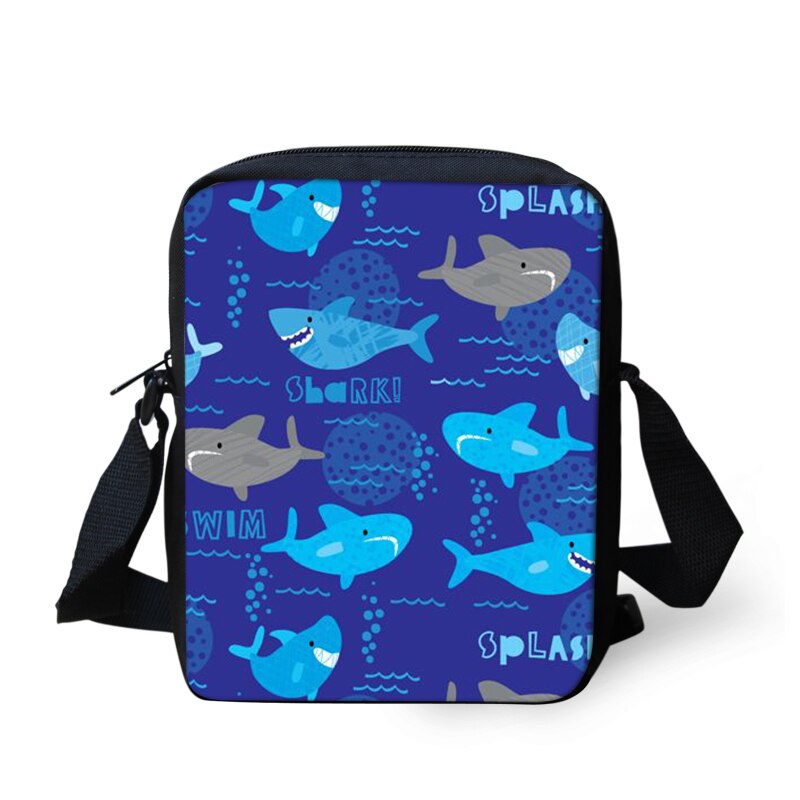 Thikin tubarão criança ombro escola quadrado saco do mensageiro animal crianças crossbody schoolbag para meninas sacos de livro infantil