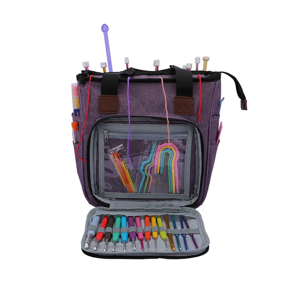 Knitting Bag Portable Yarn Tote Storage Bag For Wool Crochet Hooks Knitting Needles Sewing Supplies Set DIY Household Organizer