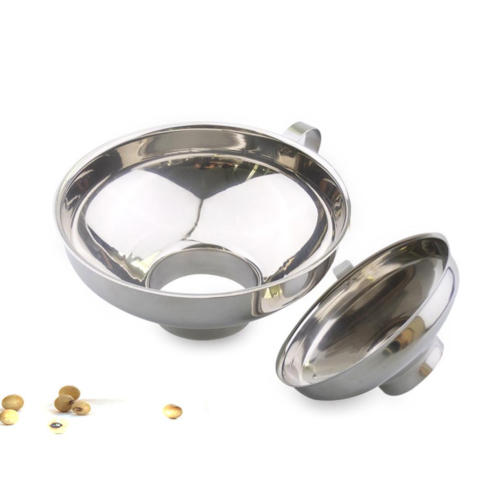 Jarra de boca ancha de acero inoxidable, embudo de botella, taza, aceite, granos de vino, tolva, herramienta de apertura de vástago ancho, permite alimentos grandes