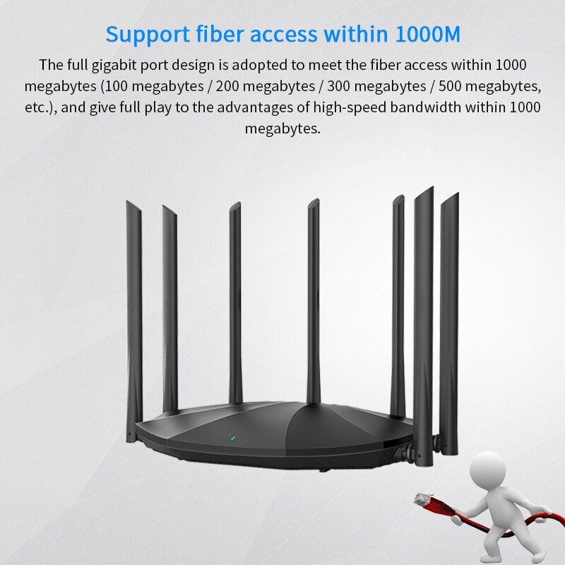 Lsvision roteador sem fio ac2100m dualband, com antena 7*6 dbi, suporte app de controle, roteador, wi-fi