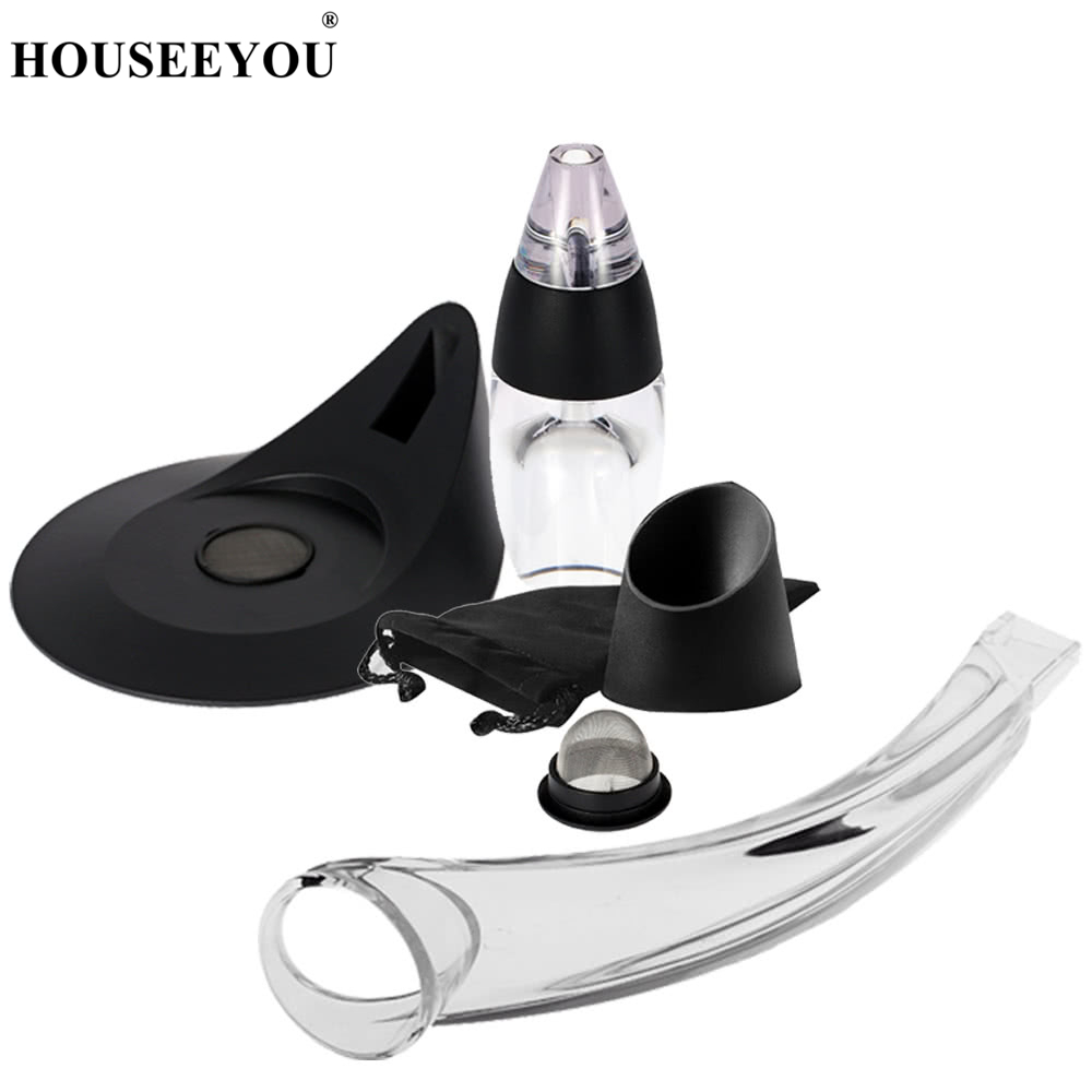 HOUSEEYOU Professionele Wijn Decanter Wijn Beluchten Set Mini Essentiële Rode Wijn Quick Beluchter met Filter Standhouder Bar Gereedschap