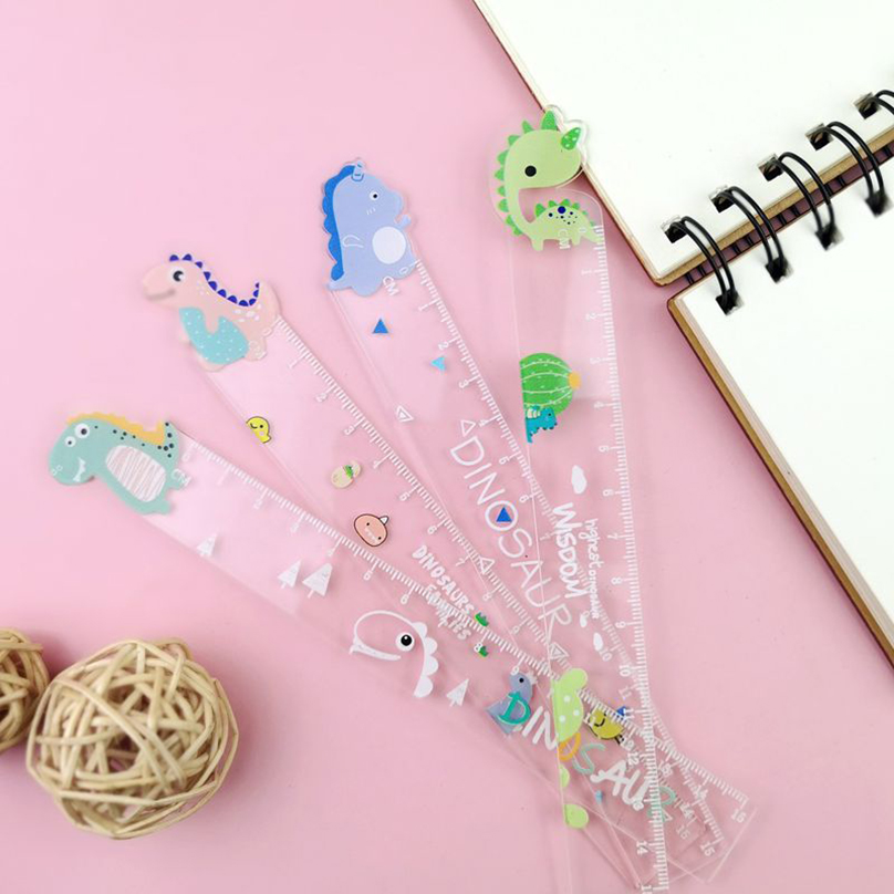 Règle de Dinosaure Kawaii Transparente et Mignonne de 15cm, Outil de Dessin à Faire Soi-Même, Fournitures Scolaires pour Étudiant