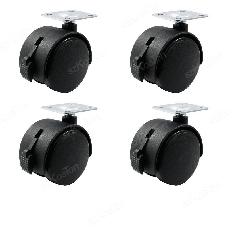 4Pcs Furniture Caster Wheel Table Plate with Brake 1.5/2inch Swivel Castor Wheel Replacement Trolley Cart DIY Shelf Roller Black: 3 inch / Silver
