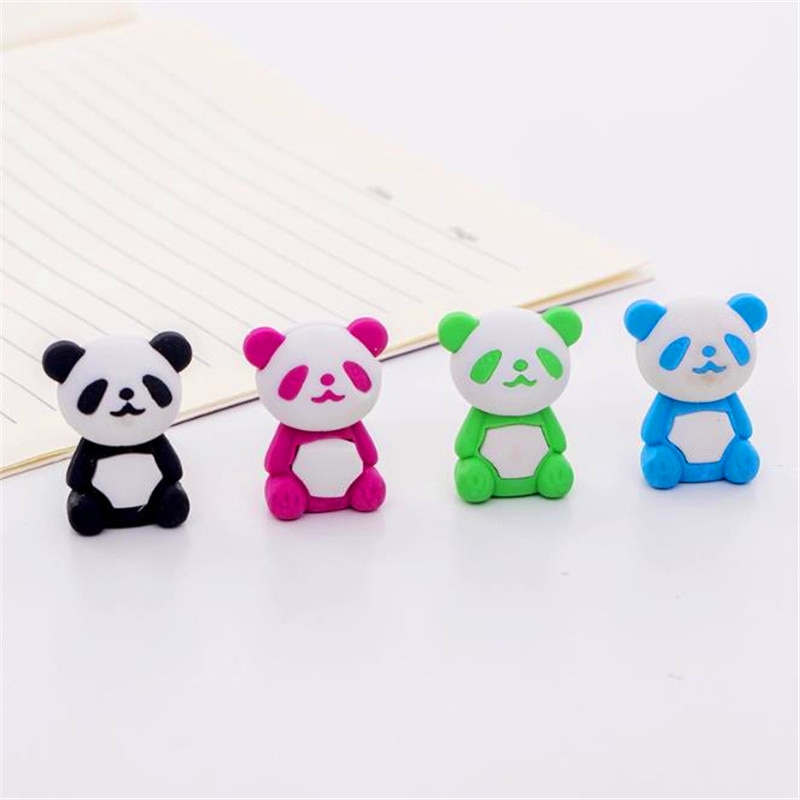 1Pcs Cute Cartoon Eraser Lovely Panda Eraser Children Stationery Prizes Kawaii School Office Supplies
