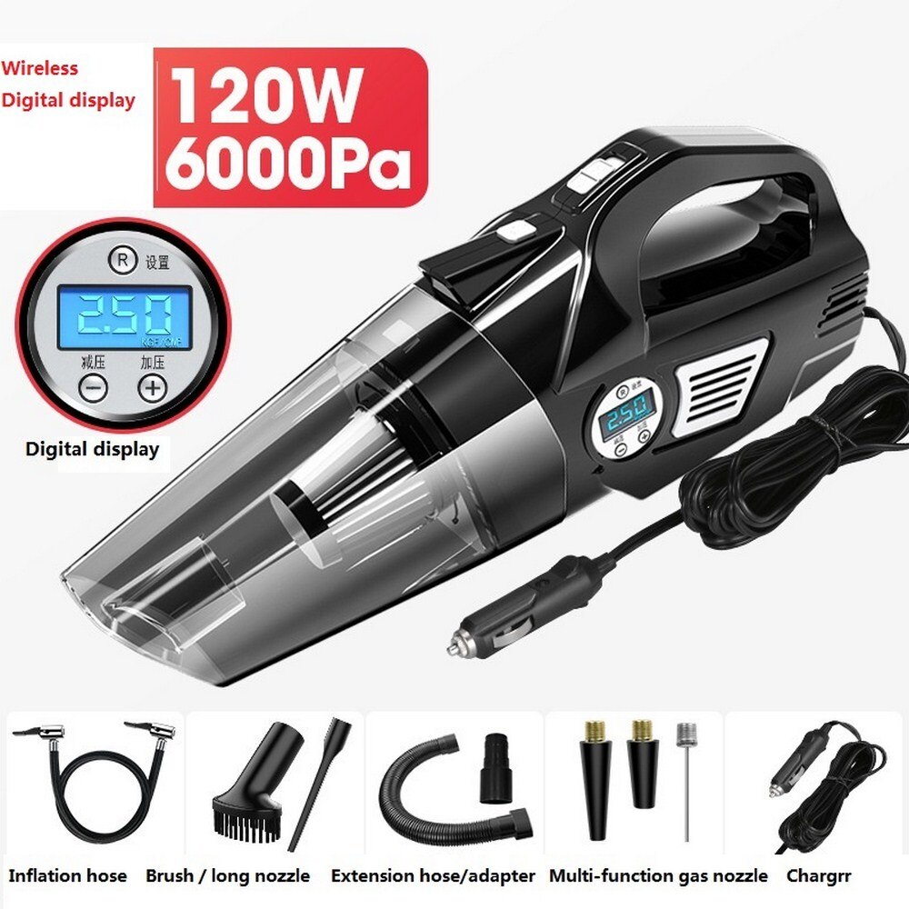 Car Vacuum Cleaner Wired Car Model Wireless Family Car Dual-use Model Multifunction Handheld Cordless Vacuums Car Vacuum Cleaner: Wired Digital