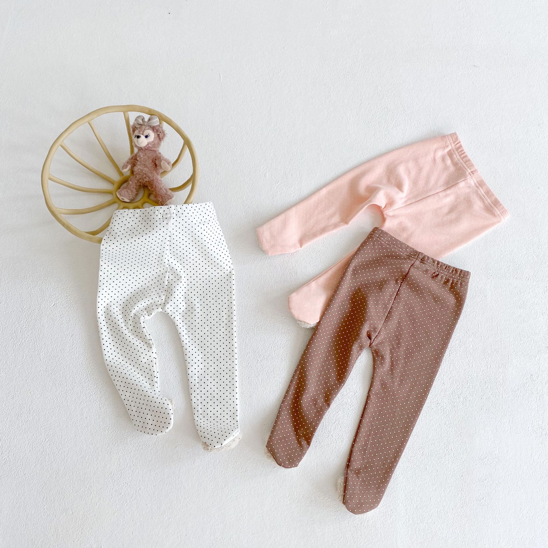 2022 Lente Bebe Meisjes Panty Hoge Taille Beer Applicaties Dot Grote Pp Katoen Voorraad Baby Panty Broek Baby Leggings e5136