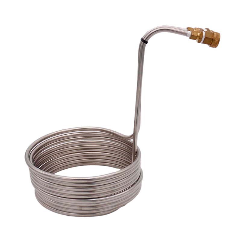 25ft (7.62 m) refroidisseur de moût Super efficace avec raccord de tuyau d'arrosage 3/8 "(9.52) OD 304SS refroidisseur de moût d'immersion de brassage à la maison