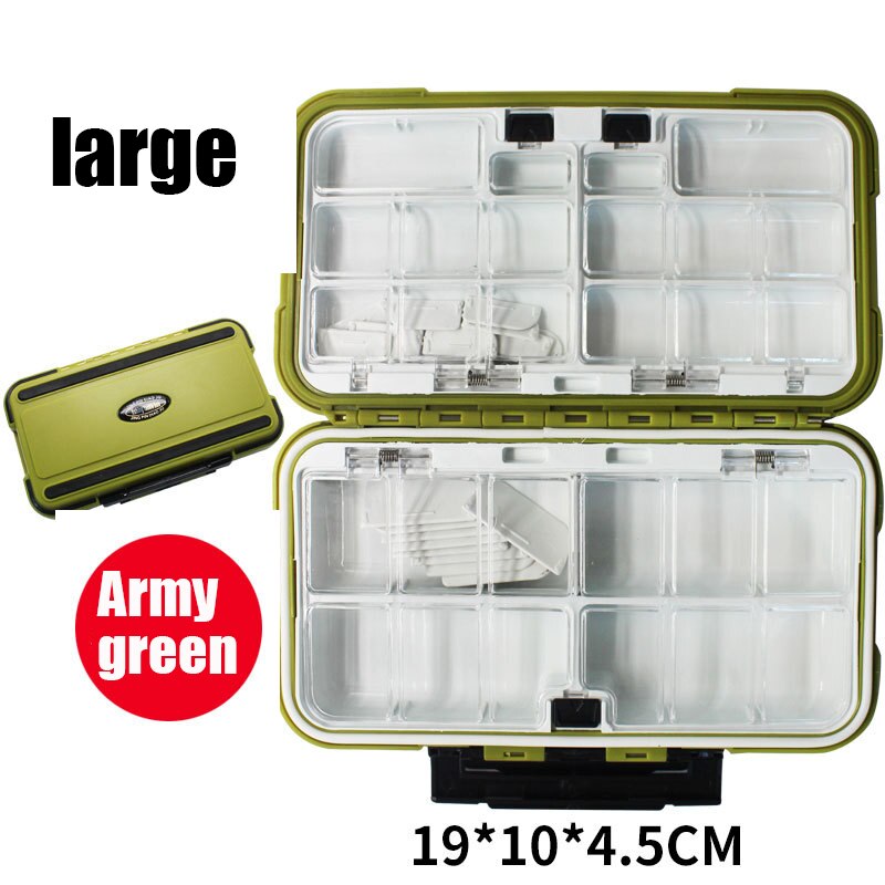 Fishing Tackle Boxes Waterproof Fishing Storage Boxes Bait Box Multifunctional Hook and Bait Accessory Box Double-Sided Opening: Chocolate