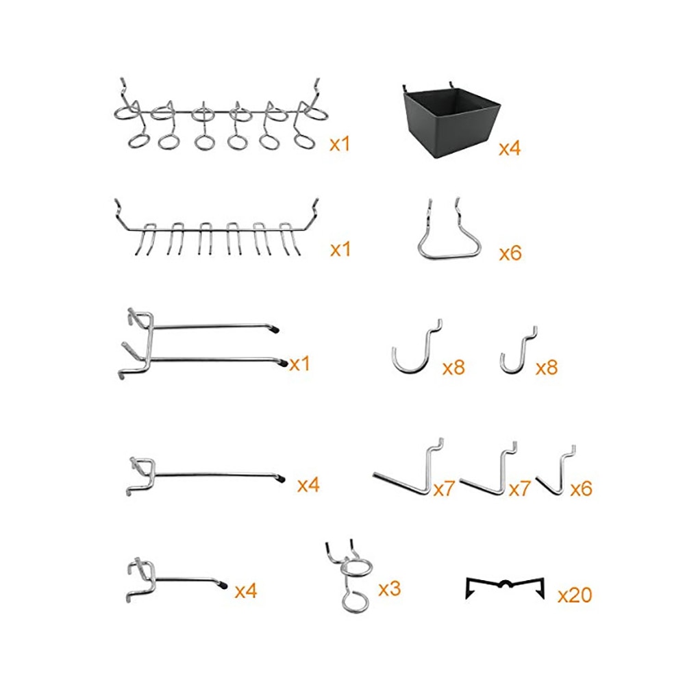 80 st pegboard krokar sortiment hem förvaring krokar peg board verktyg hängare set garage kök verkstad arrangör verktyg krokar