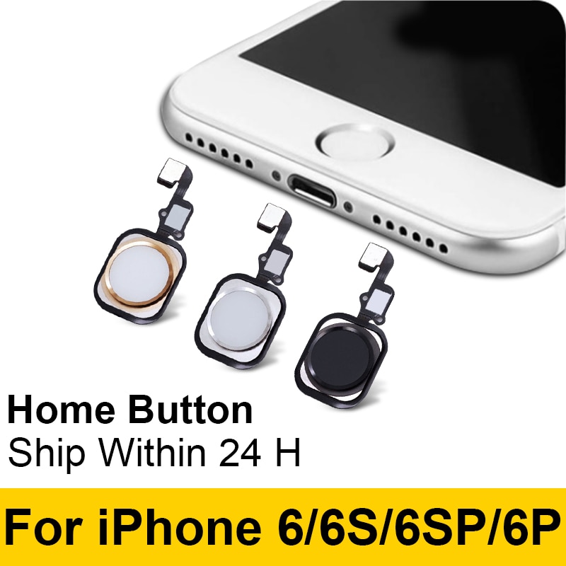 Home Button For iPhone 6 6S 6P 6S Plus Return Back With Flex Cable Rubber Sticker No Touch ID Fingerprint Cable Replacement