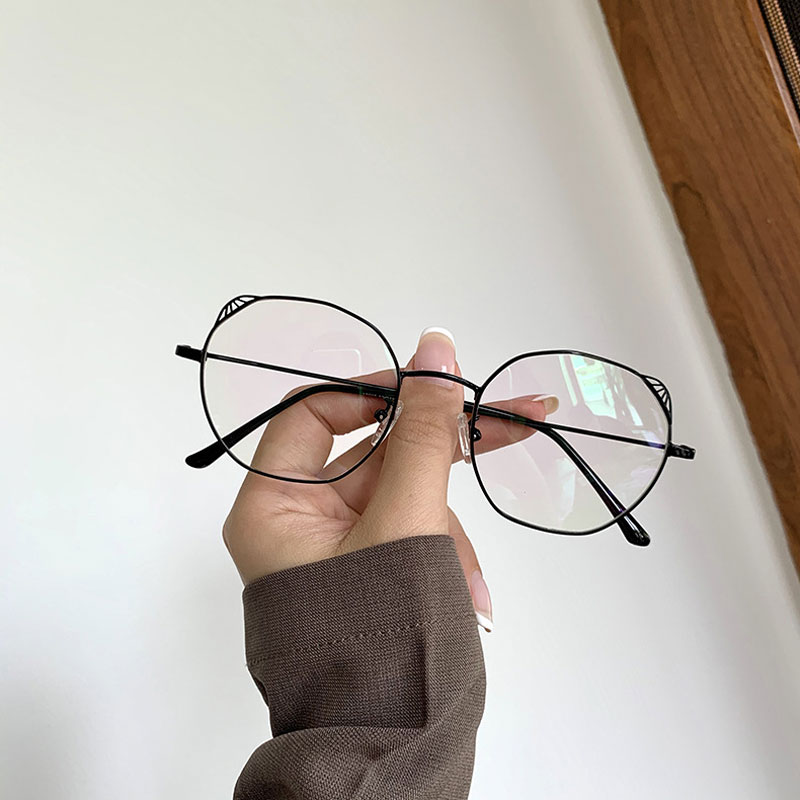 1Pc Myopia Optical Lens Glasses Frame Women Trendy Stainless Steel Metal Frames Cat Eye Clear Lens Eyeglasses Frame