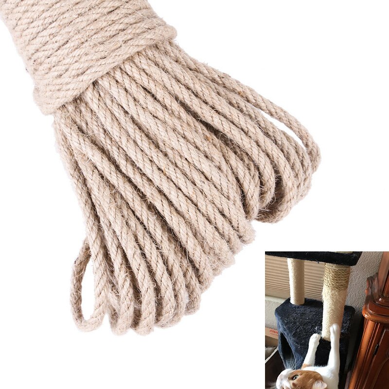 Cuerda Sisal Natural hazlo-tú-mismo, espirales rascador para gato, cubierta de jardín, mascotas, armazón de escalada para gatos, cuerda de cáñamo para rascar mascotas: 6mm / 50m