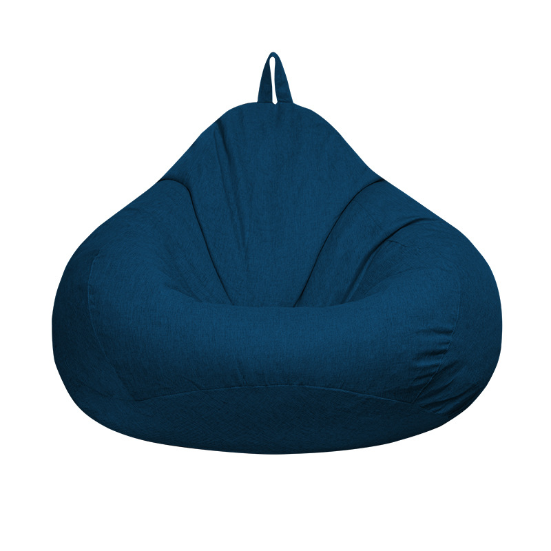 Sofás perezosos sin relleno para adultos, silla tipo Bean Bag, sala de estar sofá para, dormitorio, hogar, Tatami, tumbona, asiento: Azul oscuro