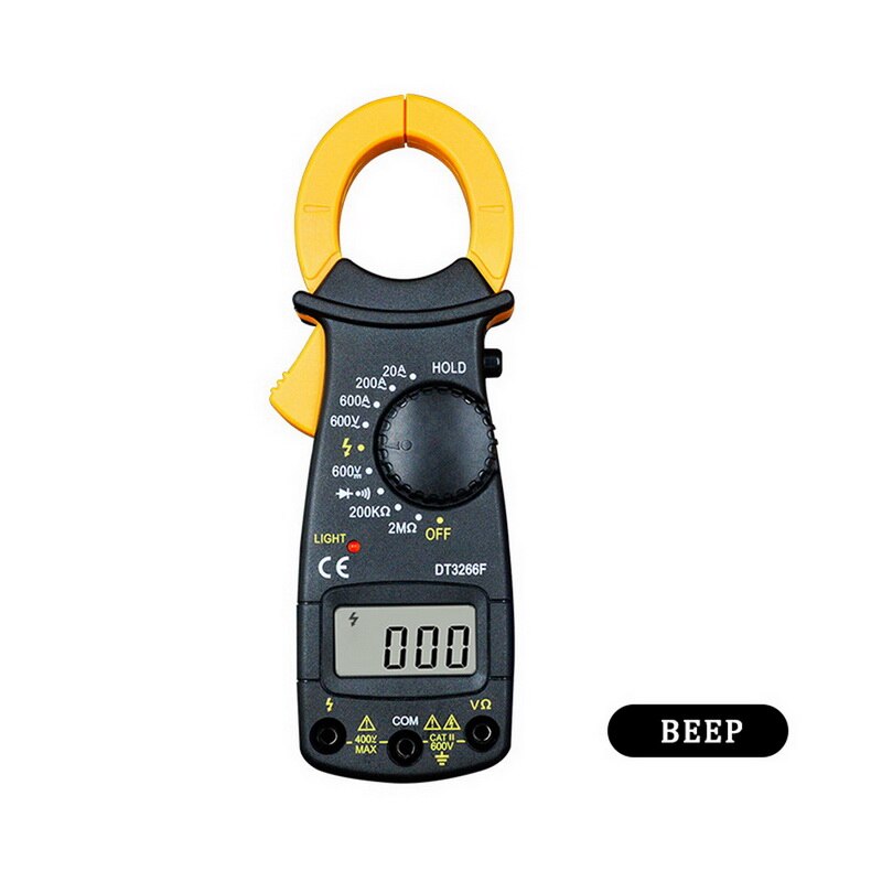 Digital Amper Clamp Meter Multimeter Current Clamp Pincers Voltmeter Ammeter Ohm Current Voltage Tester Electrical Tester: With beep