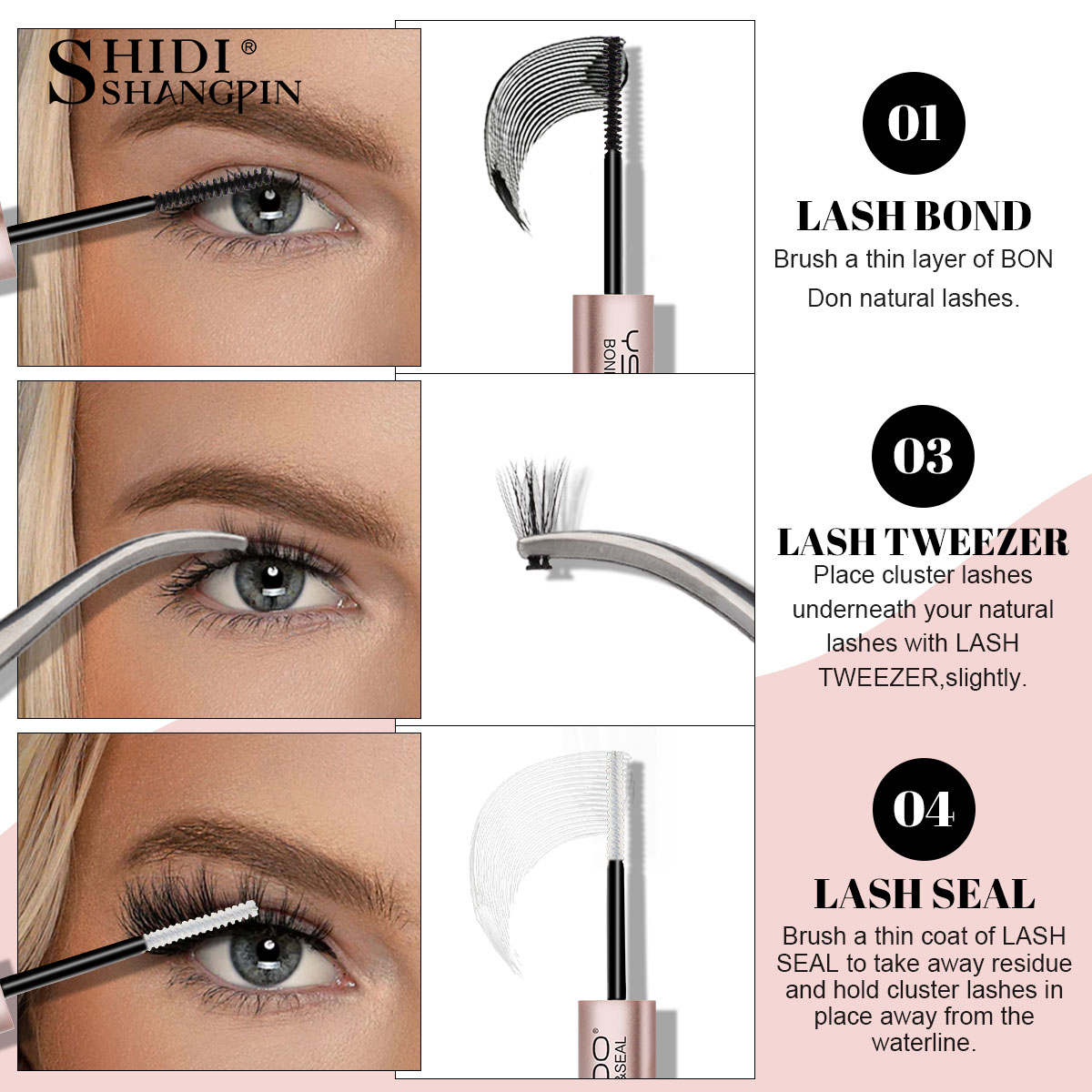 Shidi shanpin 1pc 2 in 1 Bond & Seal/Lock wasserdichter Kleber Schnellt rockn ender Kleber und Versiegelung Dual-Ended Wimpern kleber Strong Hold Tool