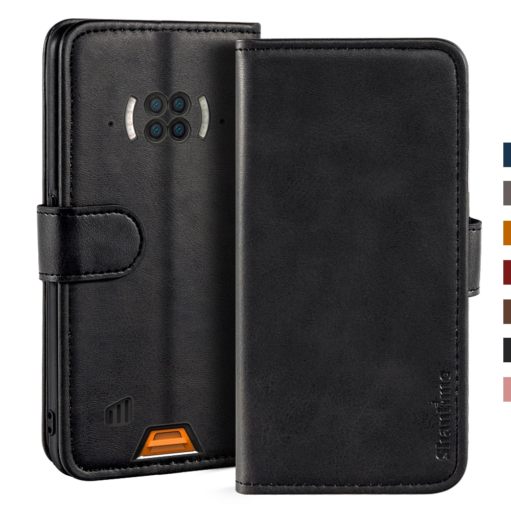 Case Voor Doogee S96 Pro Case Magnetische Wallet Leather Cover Voor Doogee S96 Pro Stand Coque Telefoon Gevallen: Black