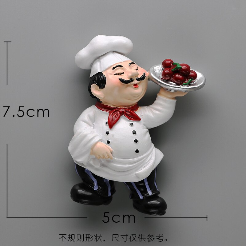 Restaurant Chef réfrigérateur collé pain maître 3D réfrigérateur aimant réfrigérateur magnétique collé à la main collection grands Chefs