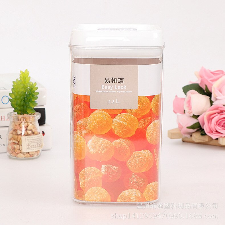 Plastic Food Storage Box Kitchen Refrigerator Containers Transparent Sealed Cans Lid Fresh-keeping Tanks Storage Containers