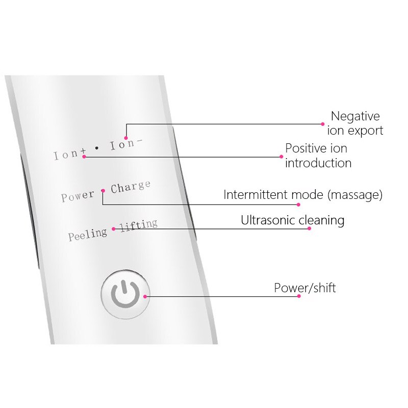 Ultrasonic Ion Skin Scrubber Skin Deep Clean Exfoliating Peeling Blackhead Removal Face Pore Cleaner Skin Care Tool
