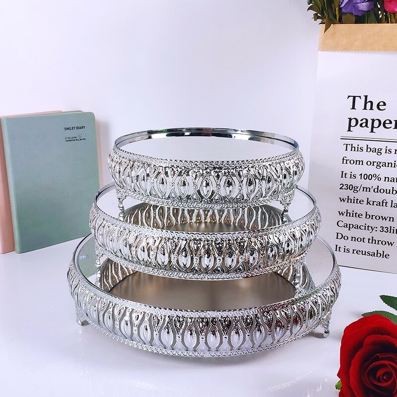 silver Wedding Display Cake Stand Cupcake Tray Home Decoration Tools Dessert Table Decorating Party Suppliers