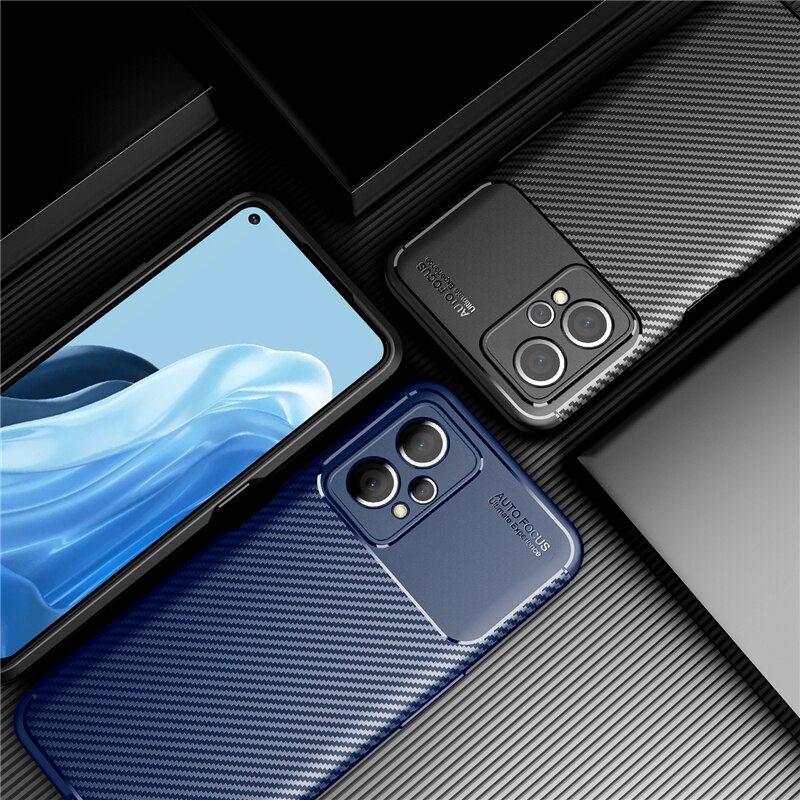 Funda trasera de fibra de carbono para móvil, carcasa de silicona suave para Oppo Realme 9 Pro, Realme 9i 8i 8 9 Pro Plus