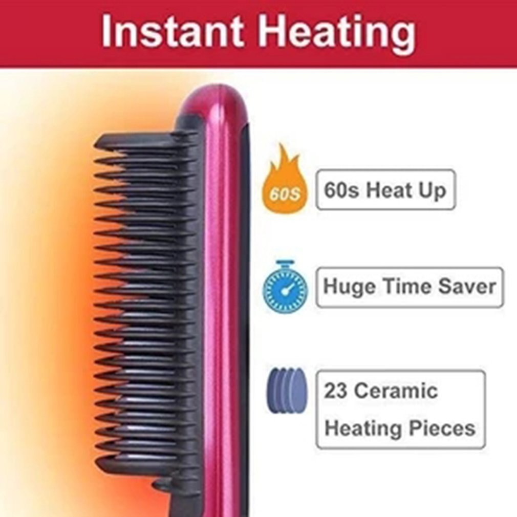 Hair Straight Styler Crystal Straight Hair Comb Hd Ceramic Straightening Splint Bangs Buckle Hair Curling Straight Hair Comb